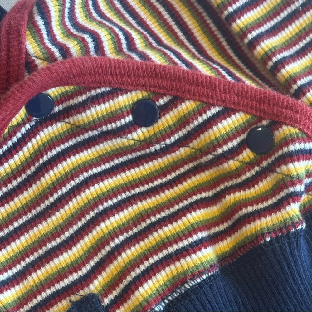 VINTAGE PEEK-A-BABE Infant Long Sleeve Hooded Onesie‎ with Frog Detail 12M